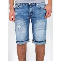 ESRA Jeansshorts Herren Jeans Shorts Hose Herren kurze Jeans Hose mit 5 Pocket Jeans Shorts Herren kurze Jeans Sommer Hose Jeans Herren Stretch