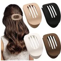 LuxusKollektion Haarklammer 4er Set Flache Haarklammern für Damen in neutralen Farben, für dickes
