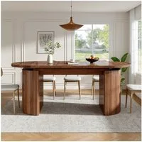 i@home Esstisch (1 Tisch), Teleskoptisch (120-160×80cm), Tisch mit Regalen, Küchentisch,Braun