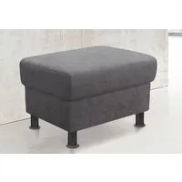 TRENDMANUFAKTUR Hocker Rondo, Polsterhocker zur Serie, Breite 67 cm, Füße schwarz, Fußhocker wahlweise mit Federkern, in verschiedenen Bezügen bestellbar