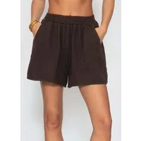 SASSYCLASSY Shorts Musselin Shorts für Damen Weiche High-Waist Baumwollshorts mit Gummibund und Eingriffstaschen