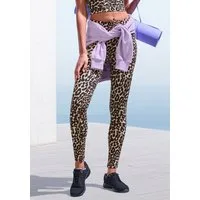LASCANA ACTIVE Leggings in Leopardenmuster, mit breitem Bündchen