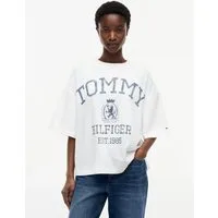 Tommy Hilfiger Kurzarmshirt VARSITY CREST RLX SS T-SHIRT Baumwolle, relaxed fit, Logoprint