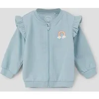 s.Oliver Langarmshirt Sweatshirt Jacke Sweatshirt-Jacke mit Rüschen