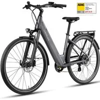 DERUIZ E-Bike Cityrad 28 Zoll, 161km, Drehmomentsensor, Elektrofahrrad für Damen und Herren, 8 Gang SHIMANO Altus RD-M310 Schaltwerk, Kettenschaltung, Heckmotor, 644 Wh, (Federgabel mit Lockout, Farb-LCD-Display, Aluminium-Schutzbleche), 5 Stufen, An