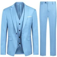 Allthemen Anzug (3 tlg) Herren Slim Fit Anzug Elegantes Anzugset für Business