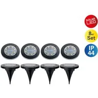 näve LED Solarleuchte Kian - Solar-Erdspieß Wegeleuchte Gartenlampe, LED fest integriert, Warmweiß, Solar-Boden-Erdspieß, Set, Solar-Lampe, Bodenleuchte, Gartenstrahler