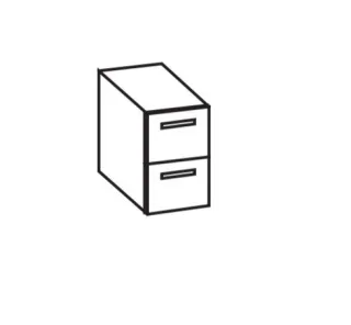 Artiqua 300 Unterschrank, Anthrazit Hochglanz, 300-U2L-2-30-7015-51 300-U2L-2-30-7015-51