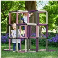 QUADRO Klettergerüst Kletterpyramide Home, (Montessori-inspiriertes Set, 237-St., 16 Modellideen für optimale motorische Entwicklung), Modulares Stecksystem, ab 12 Monaten, Made in Germany, UV-stabil