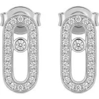 Suzan Gold Paar Ohrstecker Oval Link Stud Earrings 925 Sterling Silber – Elegante Ohrstecker mit