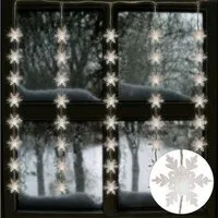 BURI Lichterkette LED Lichtervorhang Schneeflocken 75x85cm Weihnachtesdeko 40 Lichter