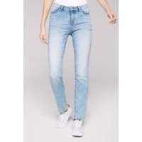 SOCCX Regular-fit-Jeans mit Bleaching-Effekten