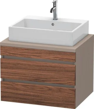 Duravit DuraStyle Konsolenwaschtischunterbau wandhängend Nussbaum dunkel & Basalt Matt 700x548x512 m DS531602143