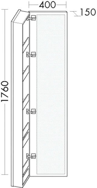 Burgbad Ganzkörperspiegel System 30 Preisgruppe 1 Aqua 1760x400x150 Kieselgrau Matt, SPDH040RF6918 SPDH040RF6918