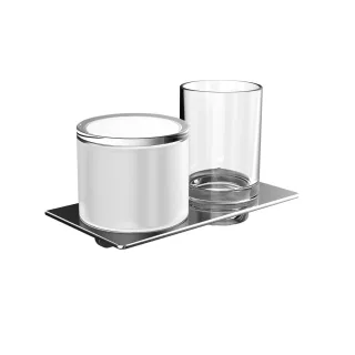 emco art Glashalter/Seifenspender Glasteil klar innen mattiert , chrom,163100102 163100102