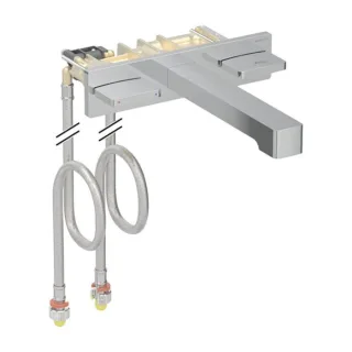 Geberit One Waschtischarmatur 116463211 16,5 cm, Zweigriffmischer, Wandmontage, eckig, hochglanz-verchromt