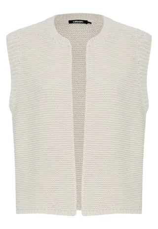 Olsen - Cardigan Sleeveless Almond Beige Mel. - Gr. - 38