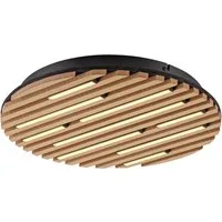 OTTO home Deckenleuchte Ullii Akustikpaneele, LED fest integriert, Warmweiß, schwarze LED Diffuser, Holz, Akustik, Paneele, 3000K - Ø 40 cm