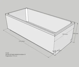 Neuesbad Wannenträger für Bette Schmiddem II 1800x850 Überl. schmale Seite SW11476