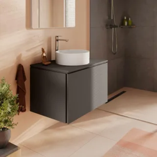hansgrohe Xilesa E Waschtischunterschrank 54300760 2 Schubkästen mit PushOpen, 780 x 550 mm, schiefergrau matt