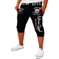 Jaylvis Bermudas Herren Short 3/4 Hose Kurze Jogginghose Sport Marine Royal Elastikbund mit Tunnelzug, aus Baumwolle