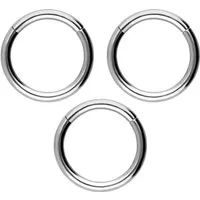 PIERCINGLINE Nasenpiercing SET Chirurgenstahl Segmentring Clicker Ohrpiercing Septum Nase (Clicker, 3er SET), Ohrpiercing für Conch, Helix, Tragus, Daith, Lobe