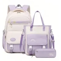MOPUEA Schulrucksack Schulrucksack-Set 3-tlg Schultasche Wasserabweisend Viele Fächer