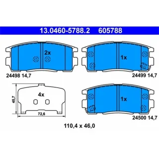 ATE Bremsbel?ge hinten Chevrolet Captiva Opel Antara