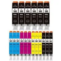 inkpro 18 Druckerpatronen kompatibel mit Canon PGI-580 XXL & CLI-581 XXL Tintenpatrone (für Pixma TR7500, TR7520, TR7550, TR7650, TR8500, TR8520, TR8550, TR8551, TR8600, TR8620, TR8650, TS6100, TS6150, TS6151, TS6200, TS6220, TS6240, TS6241, TS6250, 