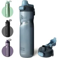 BOTTLE BOTTLE Trinkflasche Isolierte Wasserflasche, 680 ml, mit Griff und Klappdeckel, Fahrrad-Wasserflasche, Druckknopf-Deckel, auslaufsicher, tragbar