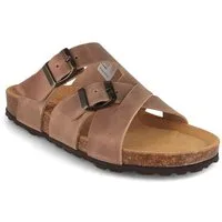 Tuffeln Leder-Sandalen 'Borkum' mit Korkfußbett Zweischnaller Pantolette Hausschuh mit weichem Tieffussbett