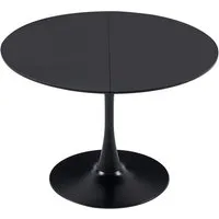 GrandCA HOME Esstisch Moderner Esstisch im Minimalistischen Stil, Runder Küchentisch (1-St), aus MDF, 70/80/110cm×75cm, Weiß/Schwarz