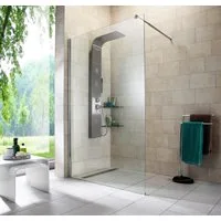 welltime Walk-in-Dusche Tropea light, Einscheibensicherheitsglas, Inklusive verstellbarem Wandarm