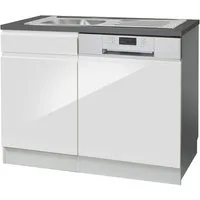 KOCHSTATION Spülenschrank KS-Virginia,neu in verbesserter Ausführung (Stauraum, Softclose, ohne Armatur) Breite 110 cm, inklusive Einbauspüle, Soft-Close