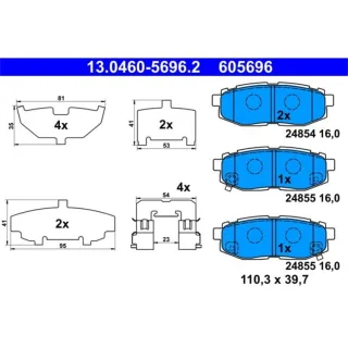 ATE Bremsbel?ge hinten Subaru Forester Legacy Outback Tribeca