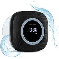 Medion® S66884 (MD 43884) Duschradio mit Bluetooth Radio (MW/UKW, 3 W, Saugnapf, LED-Display, IPX6 Wasserdicht, integrierter Akku, schwarz)