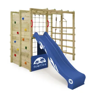 Klettergerüst Smart Allstar mit Rutsche - Abenteuer-Spielturm für den Garten inkl. Kletterwand, Hangelbrücke & Strickleiter - Premium Holz Wickey
