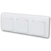 ChiliTec Unterputz-Steckdose DELPHI Dreifach Steckdose IP40 mit Deckel, weiß