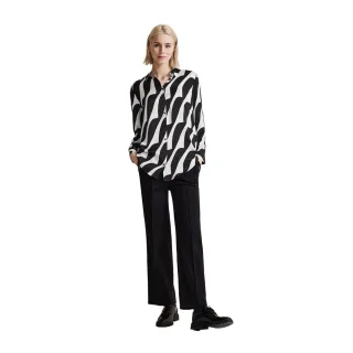 Bluse mit abstraktem Druck und langen Ärmeln
