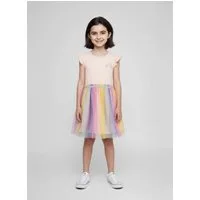 Blue Seven Jerseykleid (1-tlg) mit aufgenähtem, transparentem Tüllrock in Regenbogenfarben
