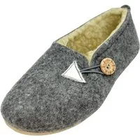 em-ka Damen Filz Fell Hausschuhe gefüttert warme Winter Pantoffeln Hausschuh Schafwolle