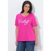 Ulla Popken T-Shirt T-Shirt Sailing Classic V-Ausschnitt Halbarm