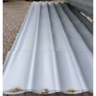 Pfannenblech Typ 2 | 6 Stück | 2,50 m Länge | Weißaluminium ( RAL 9006 )