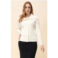 Passioni Cardigan mit Zopfmuster und Umschlagkragen