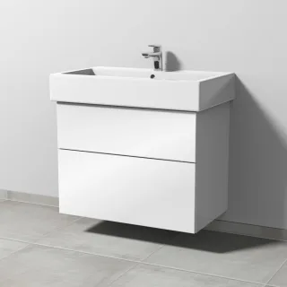Sanipa 3way Waschtischunterbau zu Duravit Vero Waschtisch mit 2 Auszügen, Weiß-Glanz SF71778