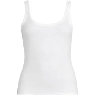 Ripp-Tanktop für Damen in Petite-Größe, Damen, size: petite, Weiß, Elasthan/Baumwoll-Mischung, by Lands' End