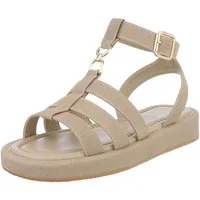 Ital-Design Beige Sandalen mit verstellbaren Riemen für Damen Riemchensandalette (89372489) Keilabsatz/Wedge Riemchensandalen in Hellbraun