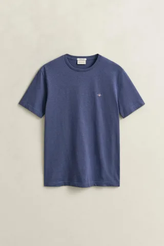 GANT - Regular Fit Shield T-Shirt dk jeansblue melange - Gr. - XL
