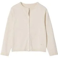vertbaudet Strickjacke Mädchen Strickjacke BASICS Runder Ausschnitt, Knopfverschluss
