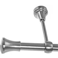 BASIT Gardinenstange Edelstahloptik 19mm mit Deckenträgern 120 cm E62, Ø 19 mm, 1-läufig, verschraubt, Metall, D18 120 cm E62 Knauf